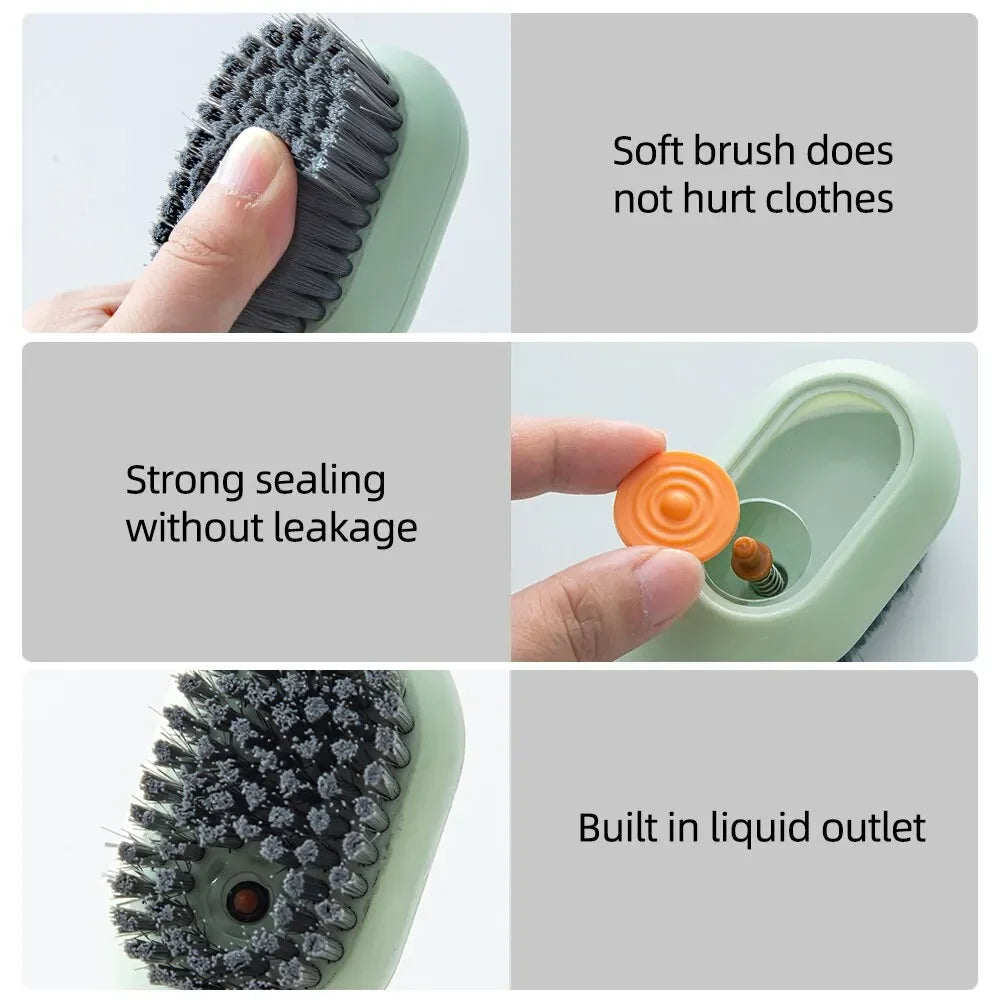 Multifunction Shoe Brush with Soap Dispenser & Long Handle Shoe Cleaning Brush Oasis Select
