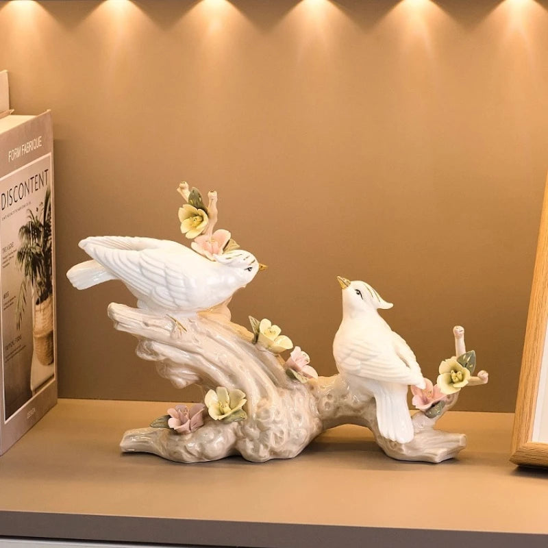 Modern Ceramic Bird Ornament Home Living Room Wine Cabinet Soft Decoration European Room Desktop Ornament Oasis Select