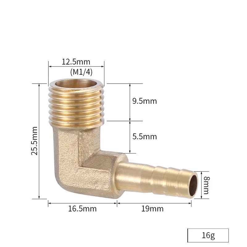 Brass Hose Fitting 4mm-19mm Barb Tail 1/8" 1/4" 1/2" 3/8" BSP Female Thread Copper Connector Joint Coupler Adapter Oasis Select 2cent male 8MM