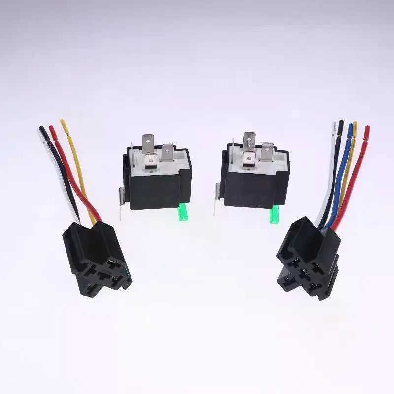 Durable 24V 4/5 Pin Car Relay; Pre-wired Sockets; Socket Base with Wires/Fuse; 30A Amp SPST Waterproof Accessories Oasis Select