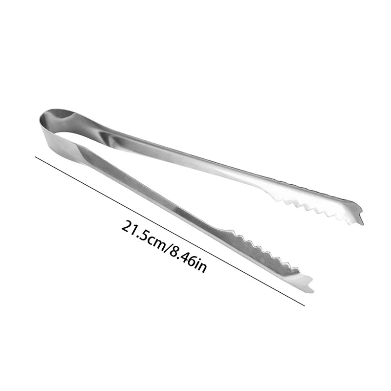 Stainless Steel BBQ Tongs | Non-Slip Toothed Grilling Clamp