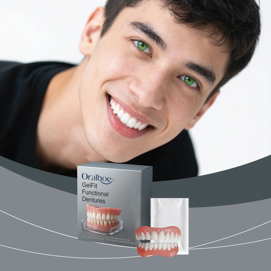 Denture Set Upper Lower Veneers Enhance Denture Silicone Kit Smile Aesthetics Natural Comfortable Fake Tooth Oral Hygiene Care Oasis Select