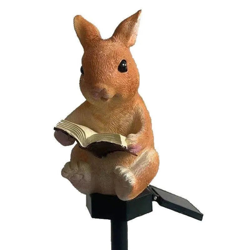Solar Outdoor Resin Owl Lamps, Resin Animal-shaped Decorative Lamps, Garden Lamps, and Villa Lamps Oasis Select Rabbit reading