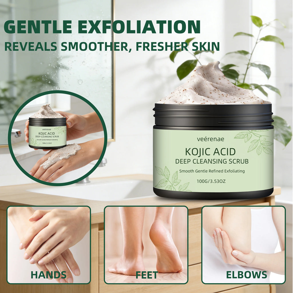 Veerenae Kojic Acid Cleansing Scrub – Face & Body Exfoliator
