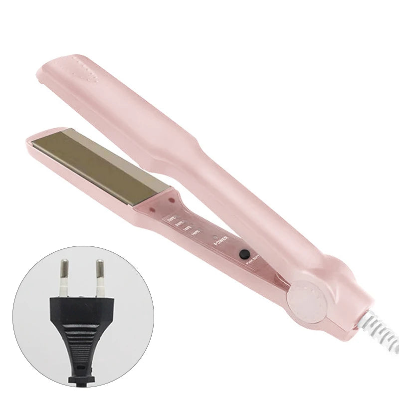 SU Hair Straightening Irons Dual Use Fast Warm-up Thermal Professional Ceramic Heating Plate For Straightening Curling Air Bangs Oasis Select Pink 1