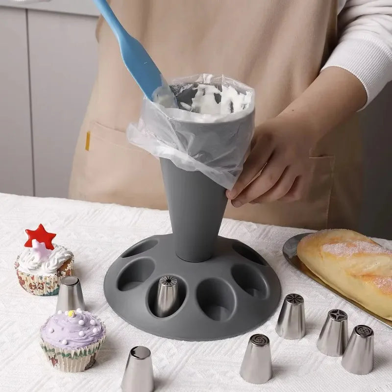 Cream Tool Piping Bag Rack Storage Auxiliary Decorating Mouth Storage Stand Cream Practice Pastry Baking Tools Oasis Select