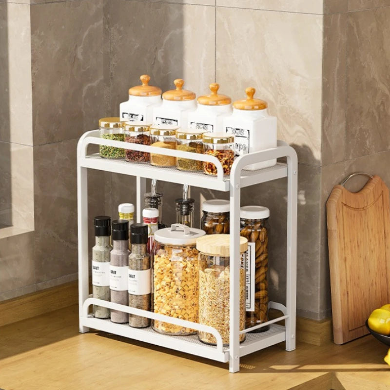Kitchen Layered Shelf Floor Multifunctional Seasoning Rack Countertop Finishing Rack Multi-layer Seasoning Salt Tank Storage Oasis Select