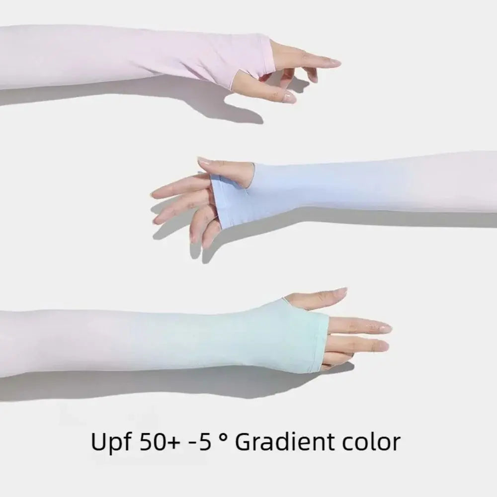 1pair Portable UPF 50+ Arm Covers Breathable UV Protection Cooling Arm Sleeves Elastic Compression Sleeve Summer Oasis Select