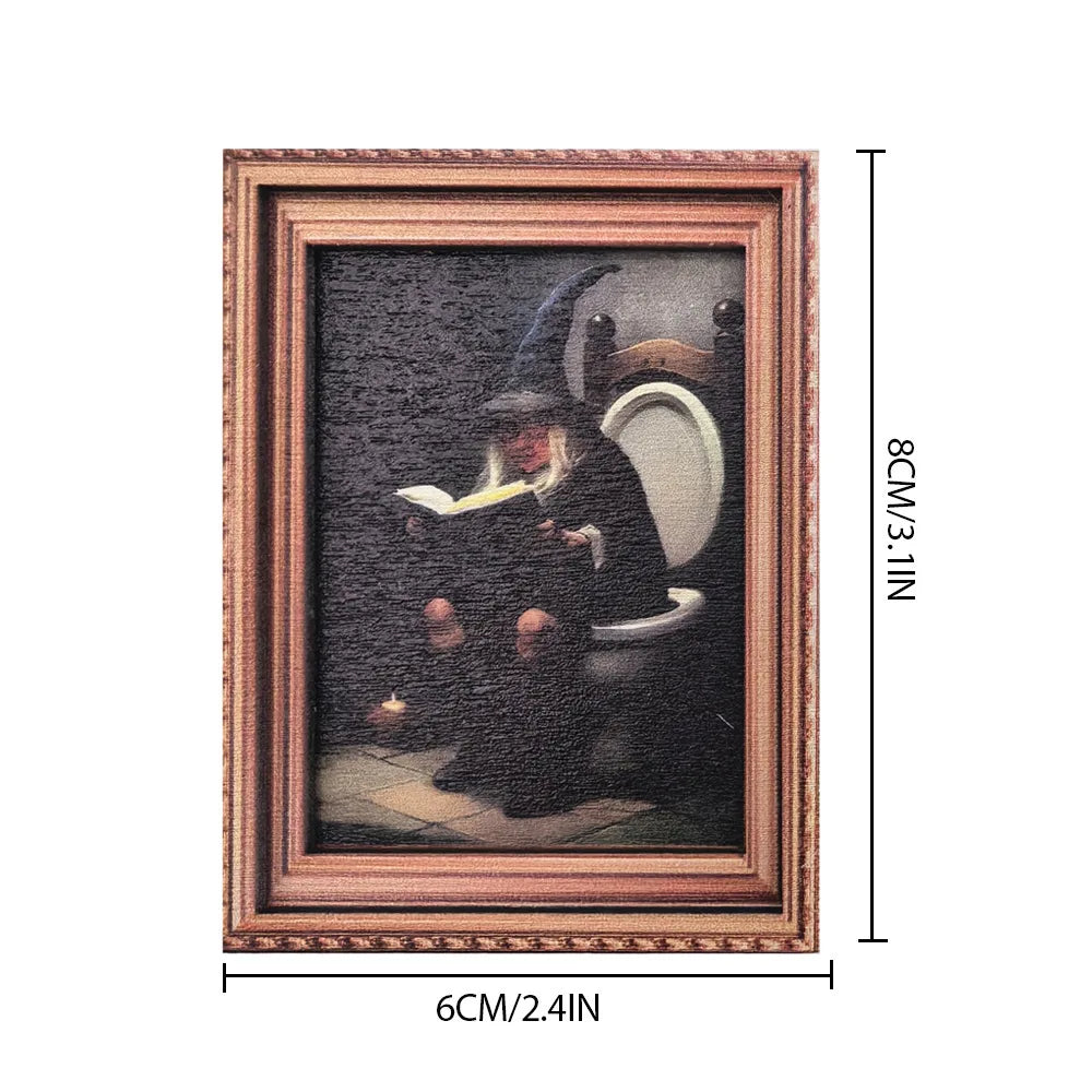 Halloween Magnetic Three-dimensional Fridge Magnet Ghost Witch Photo Frame Wooden Magnetic Decoration Oasis Select MZCT129