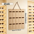 1pc wall mounted khaki 15grid sunglasses vertical storage hanging bag foldable portable glasses organizing hanging display rack Oasis Select khaki