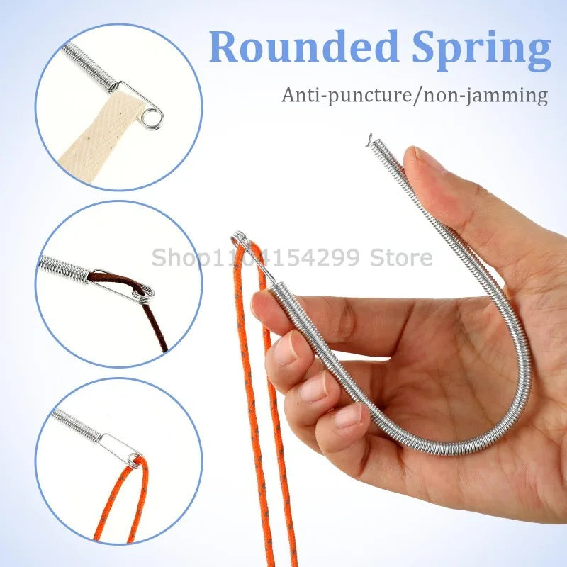 Bendable Spring Drawstring Threader Clip Pants Hoodies Elastic Band Lace Cord Flexible Drawstring Thread DIY Sewing Accessories Oasis Select