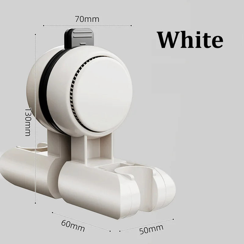 Punch-free Suction Cup Shower Bracket Fixing Artifact Removable and Adjustable Bathroom Shower Rack Shower Head Accessories Oasis Select White-1pcs
