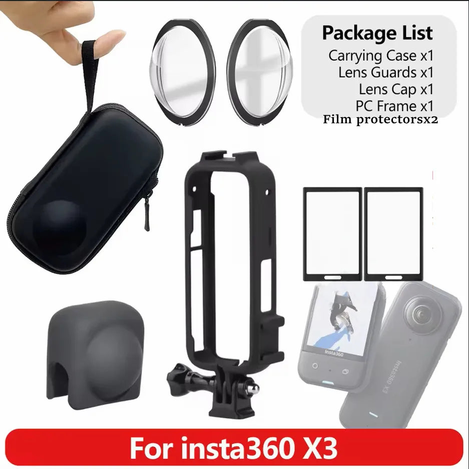 Insta360 X3 Accessories Kit – Lens Guard, Screen Film & Case