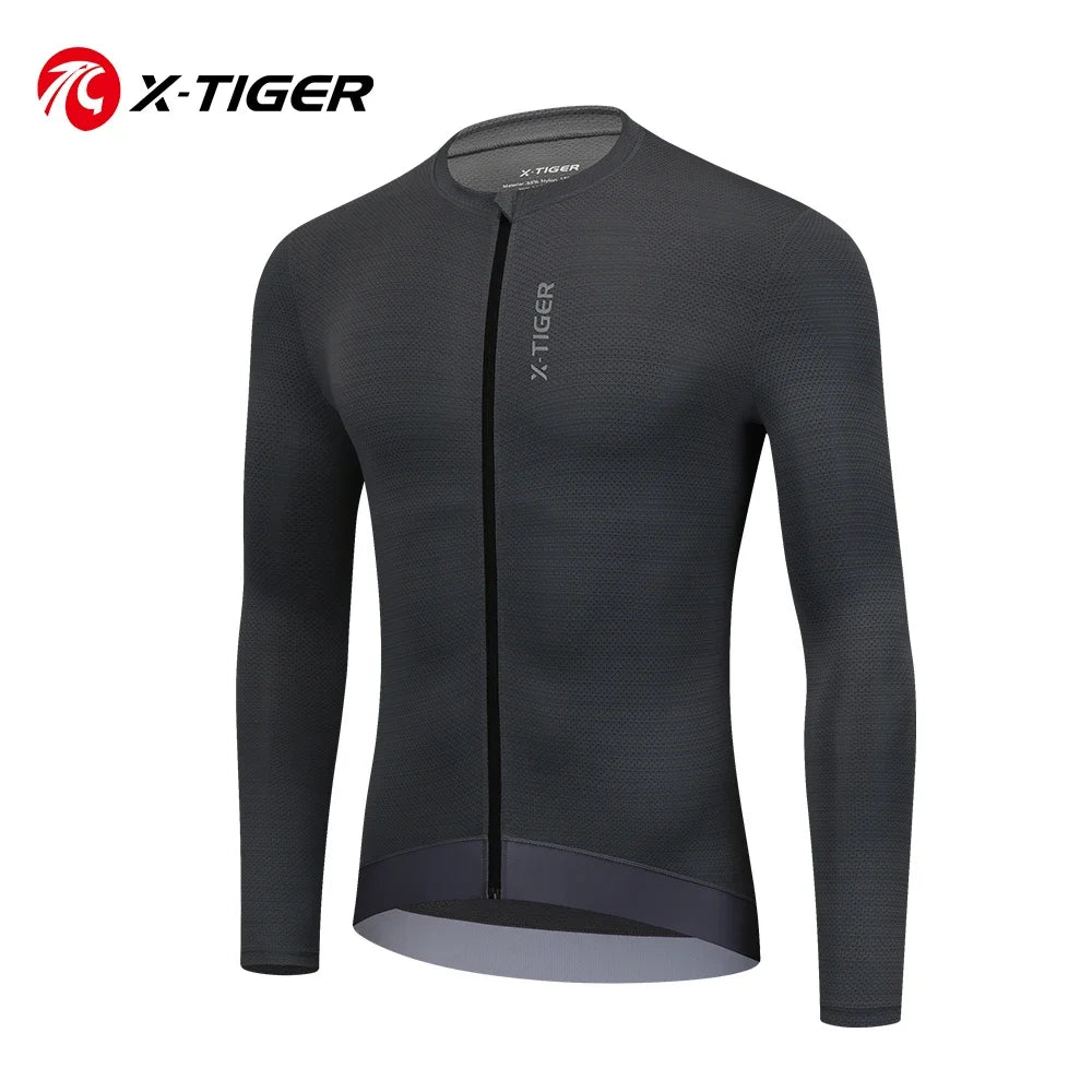 X-TIGER Men's Cycling Jacket Autumn Three-pocket Reflective Cycling Jersey Sports Mountain Bike Shirt Ciclismo Long Sleeve Oasis Select XM-CY-38005 XL
