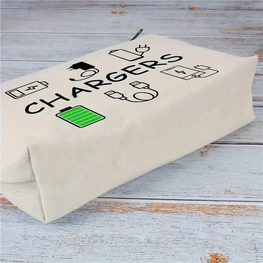 Portable Soft Travel Makeup Bags Canvas Water Proof Lipstick Bag Multifunctional Printing Charger Storage Bag Home Oasis Select