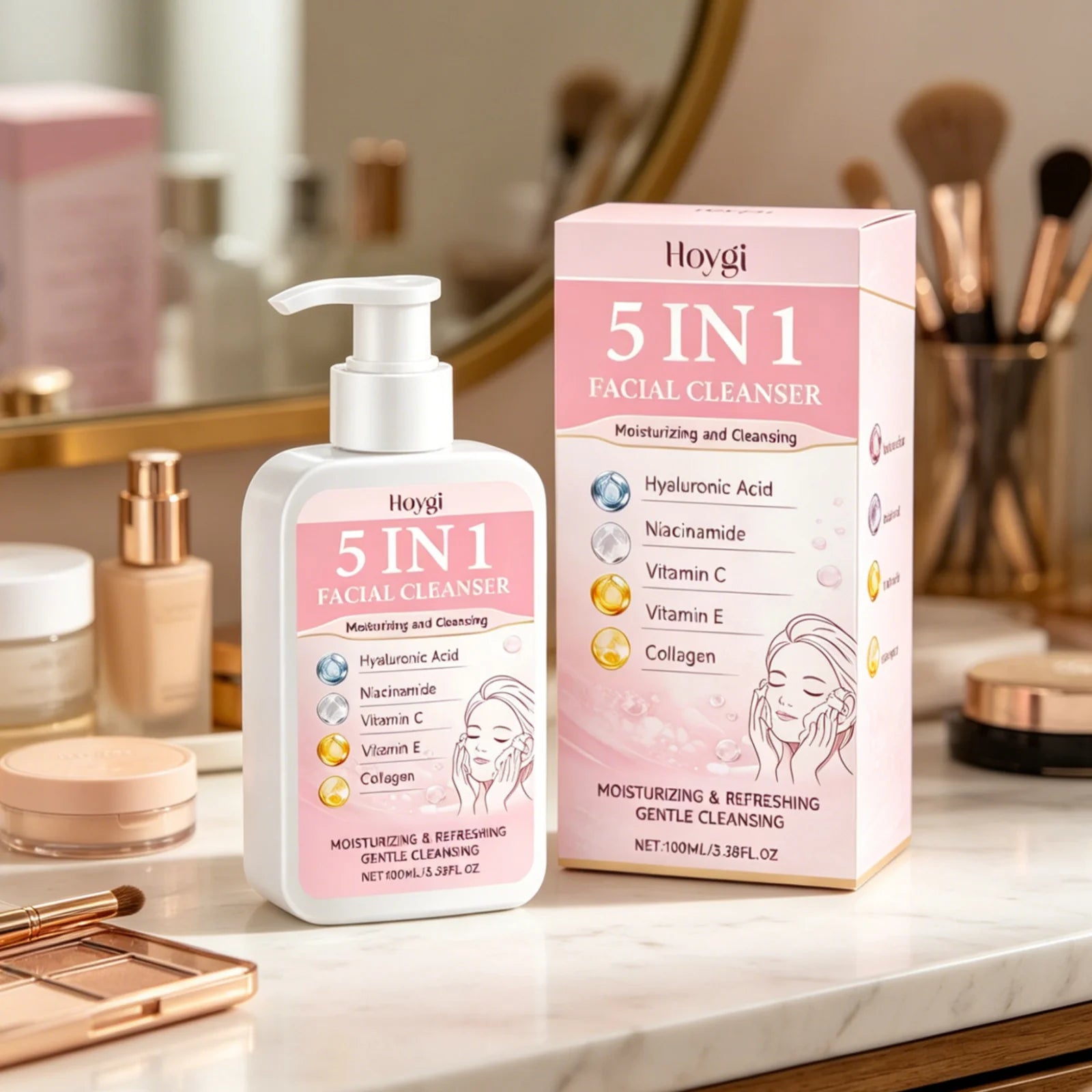 Hoygi 5-in-1 Facial Cleanser – Oil Control & Brightening Foam Facial Cleanser Oasis Select