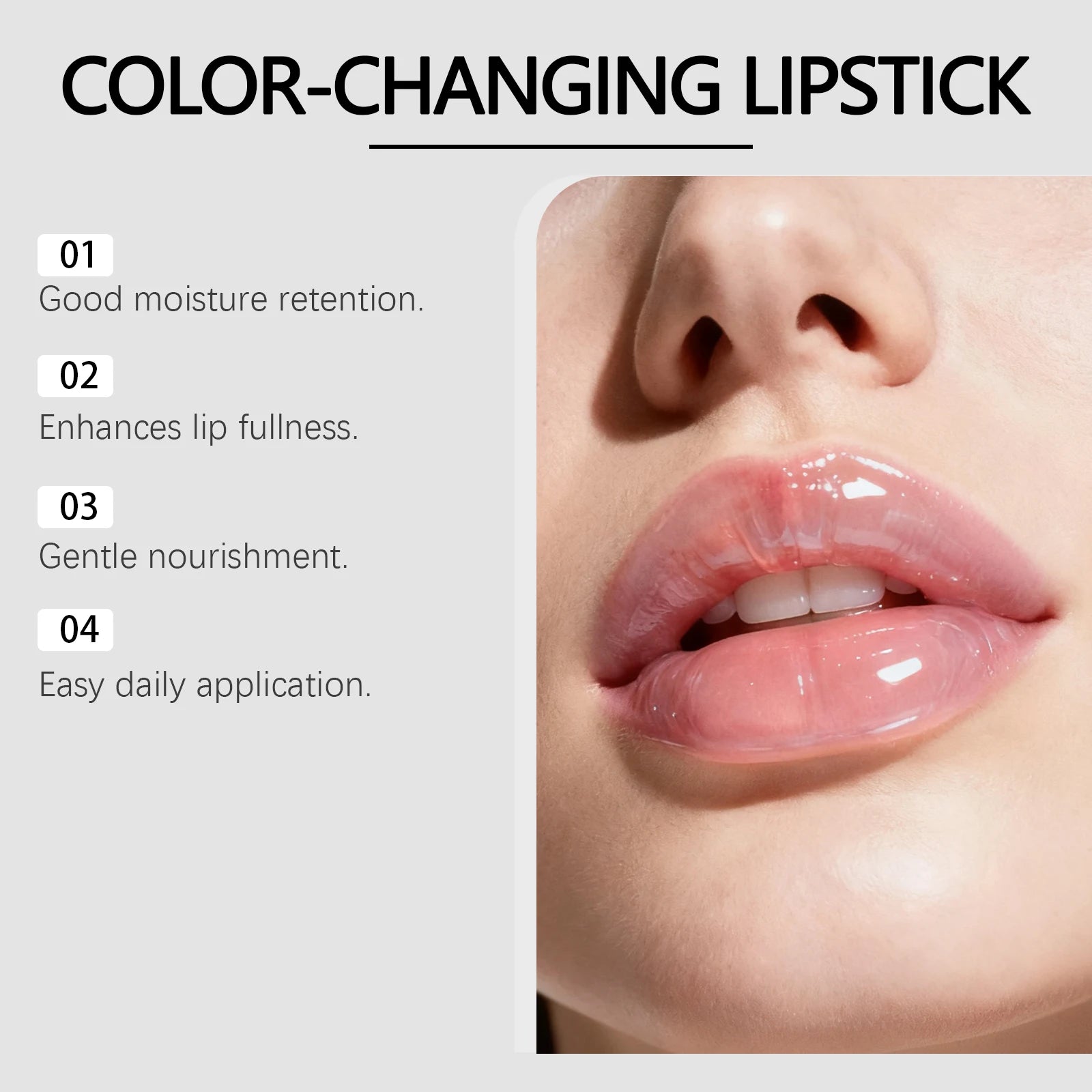Anti-Cracking and Peeling Moisturizing Color-Changing Lipstick Hydrates and Moisturizes Lips Enhances Lip Fullness Oasis Select