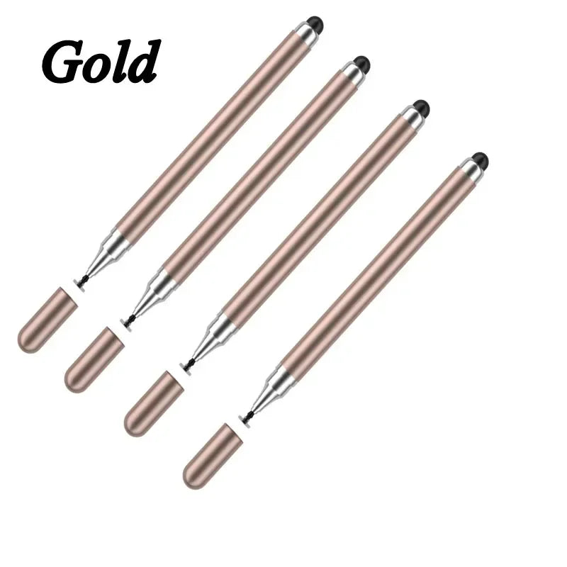 1/3/4Pcs Tablet Pen Drawing Screen Touch Pens 2 in 1 Universal Capacitive Stylus Pencil for IPhone IPad Samsung Android Phone Oasis Select Gold 4pcs