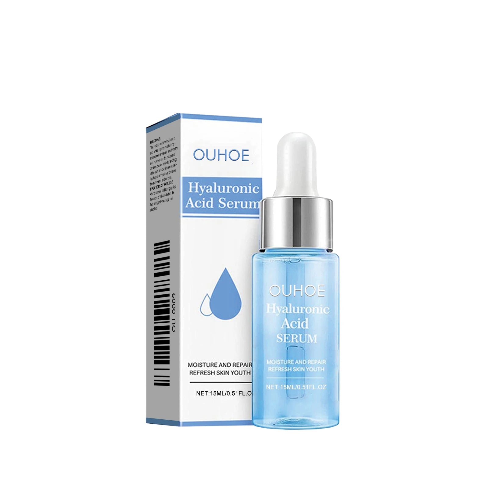 Hyaluronic Acid Serum Deep Moisturizing Anti Wrinkle Shrink Pore Reduce Fine Lines Whitening Nourish Firming Facial Essence 15ml Oasis Select 15ml boxed