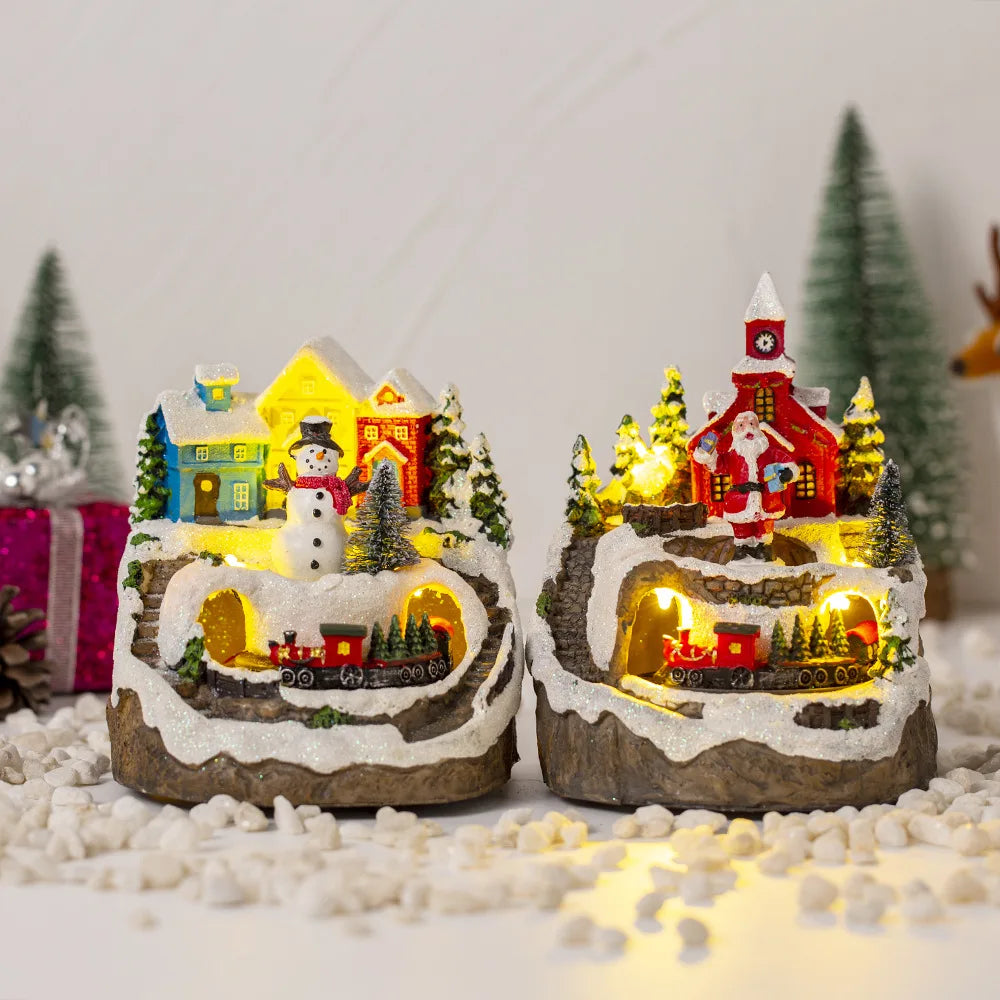 Christmas Snow House Electric Music Light Up House Christmas Display Gift Gift Christmas Decorations Oasis Select