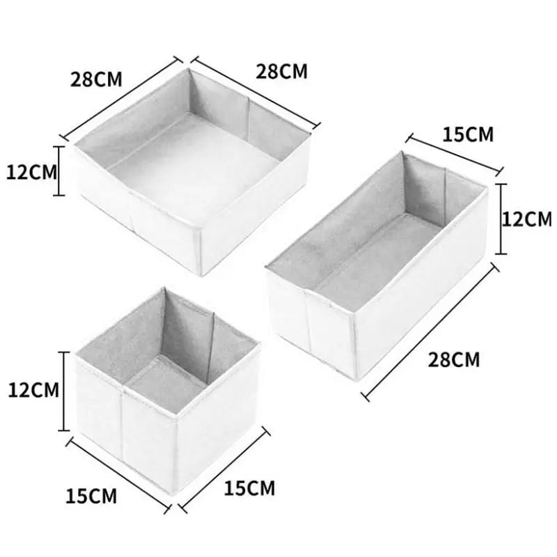 Clothes Organizer Storage Box Underwear Bra Socks Cabinet Drawer Organizer T-Shirt Storage Basket Wardrobe Storage Organizers Oasis Select 3Pcs set White