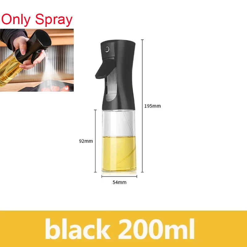 Spray Oil Sprayer Oil Cruet Spray Dual Purpose Kitchen Oils Spray Olive Oil Sprays Bottle Air Fryer Salad BBQ Kitchen Baking Oasis Select black 200ml-spray