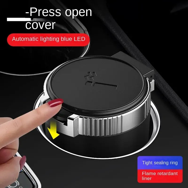 Car Ashtray Creative Personality Car Ashtray with Lid LED Light Dual Use in Car and Home Ashtray Oasis Select
