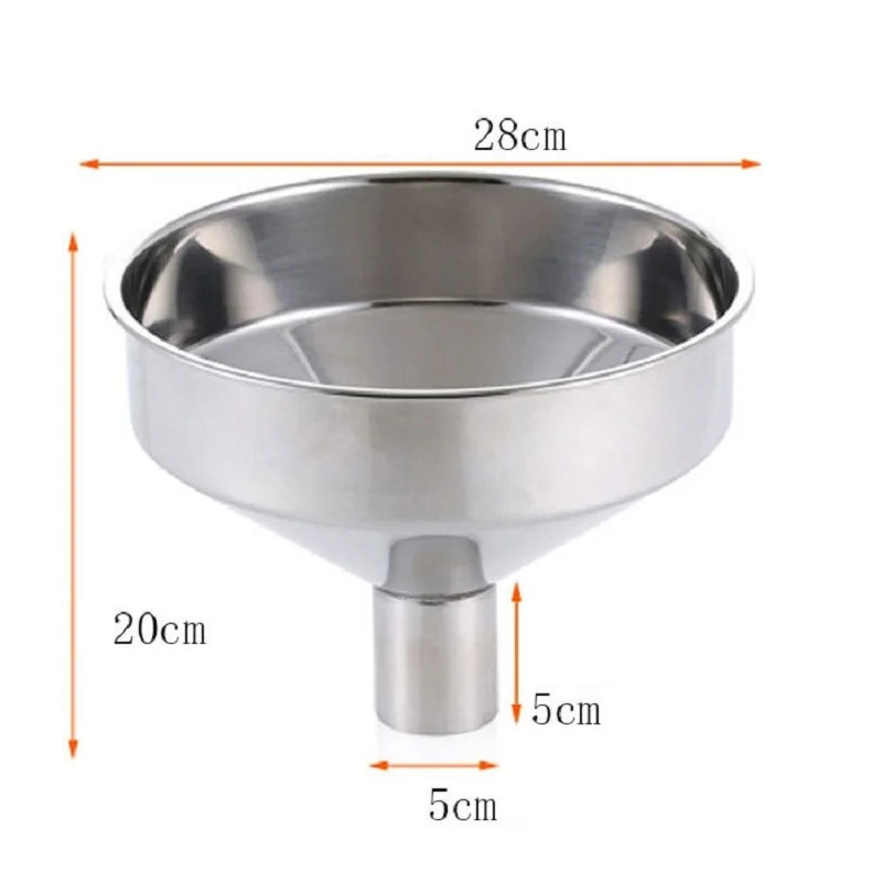 NEW Stainless Steel Funnel Large Kitchen Funnel Liquid Cooking Oil Filter Tools Metal Wide Mouth Funnel For Filling Bottles Cans Oasis Select 2