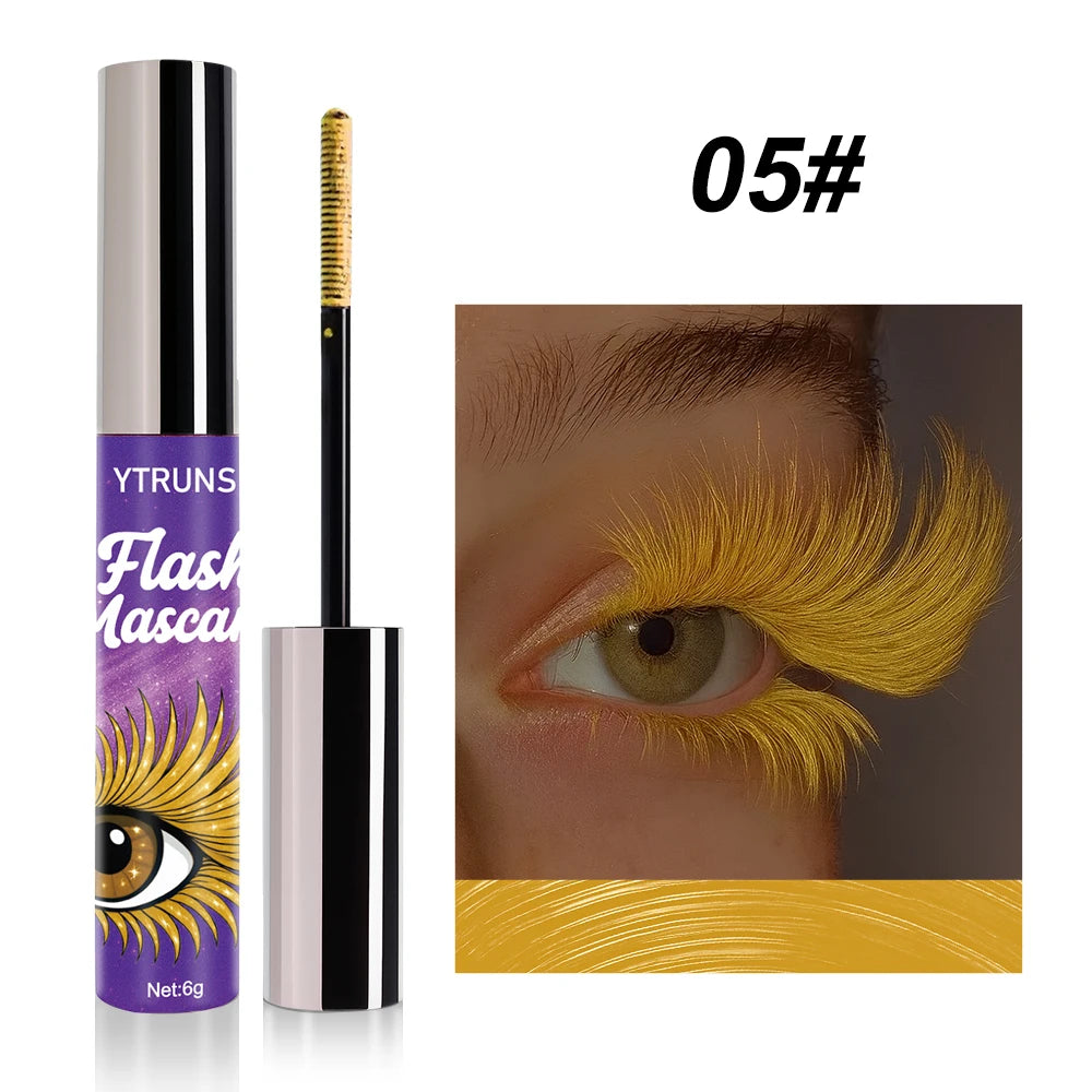 7 Color Shimmer Glitter Mascara – Waterproof Lengthening Formula