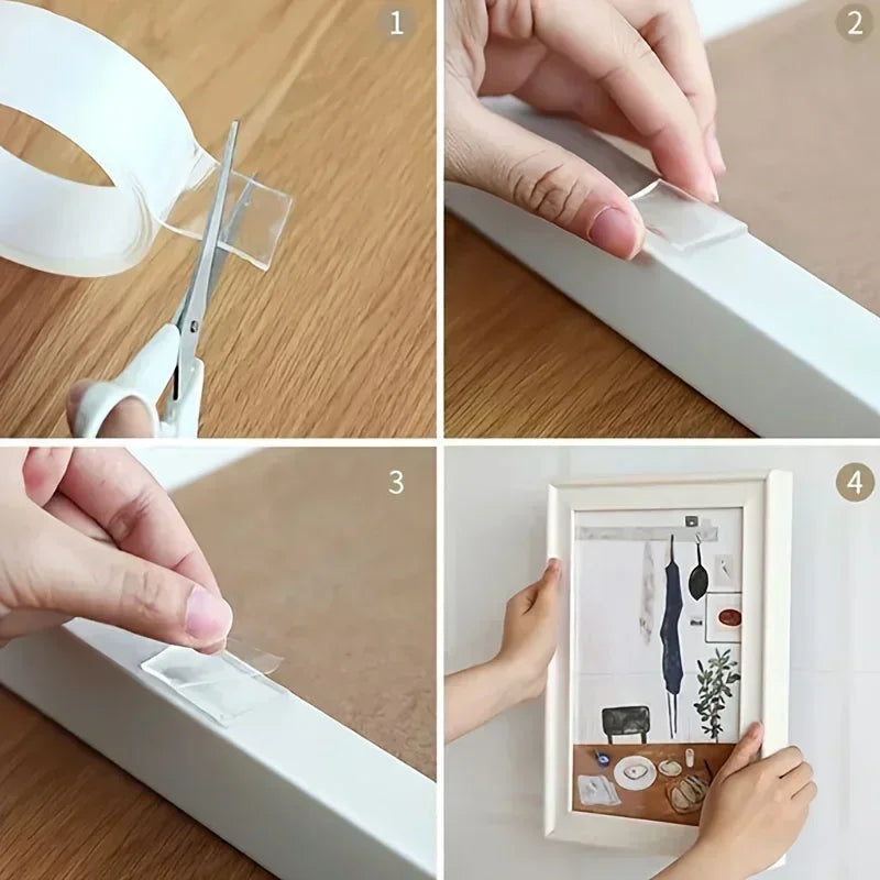 Nano Tape Extra Strong Double-sided Adhesive Tape Kitchen Cabinet Storage Ribbon Multifunctional Waterproof Reusable Wall Sticke