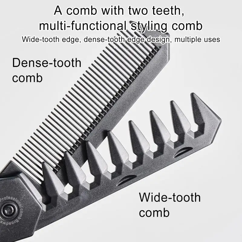 NEW 2in1 travel Portable Folding Comb Barber Clipper Comb Wide Tooth Oil Head Hair Comb Mini Beard Combing Salon Styling Tool Oasis Select