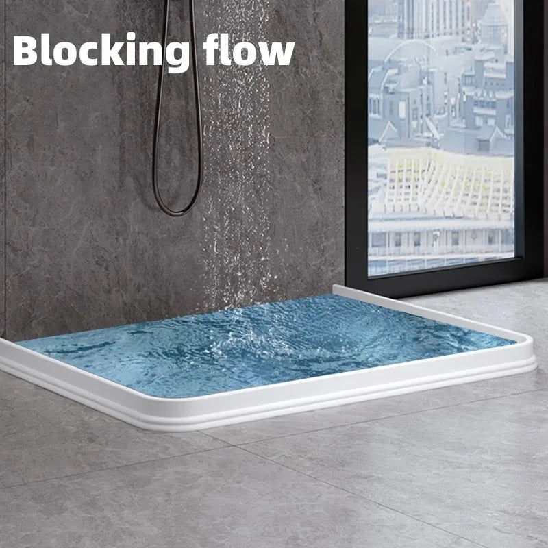 1-2M Bathroom Water Stopper Silicone Retaining Strip Water Shower Dam Flood Barrier Dry And Wet Separation Blocker Accessories Oasis Select