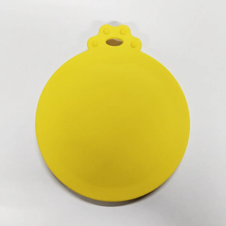 The Reusable Silicone Pet Jar Lids Are Flexible and Hold Their Shape to Fit Most Sized Dog and Cat Jars, Keeping Food Fresh. Oasis Select yellow-3pcs
