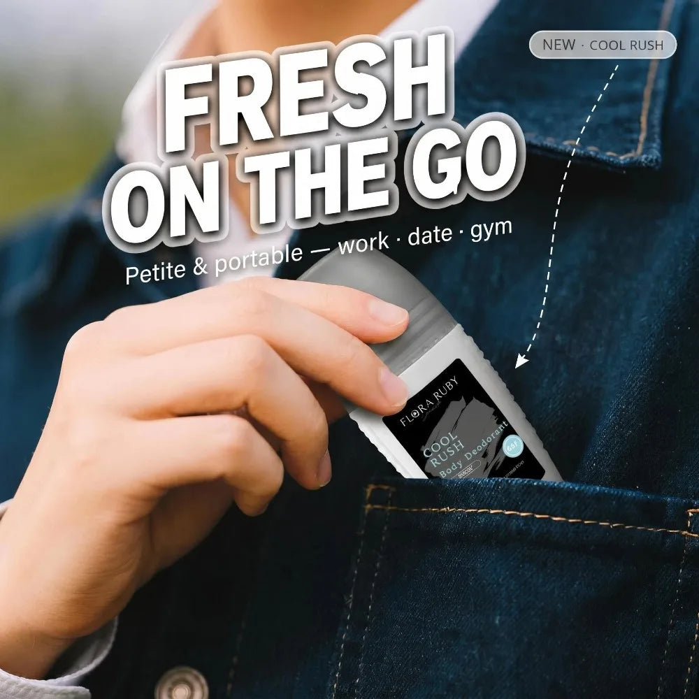 Flora Ruby Light Grey Series Deodorant Roll On All-purpose Deodorant Roll Aluminum Free Easy To Carry 50g Oasis Select