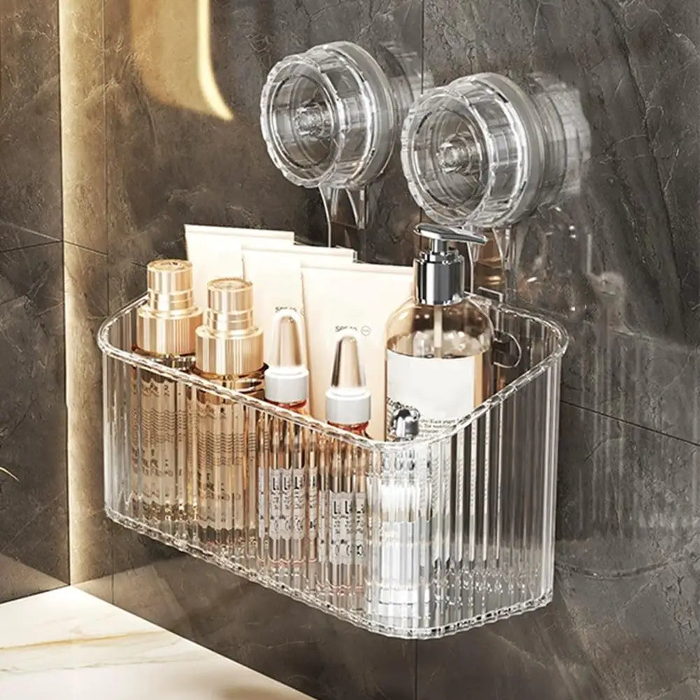 Shower Suction Cup Shelf Basket Punch-free Storage Holder Installation Bathroom Organizer Storage Rotating to Suck Remove Oasis Select F