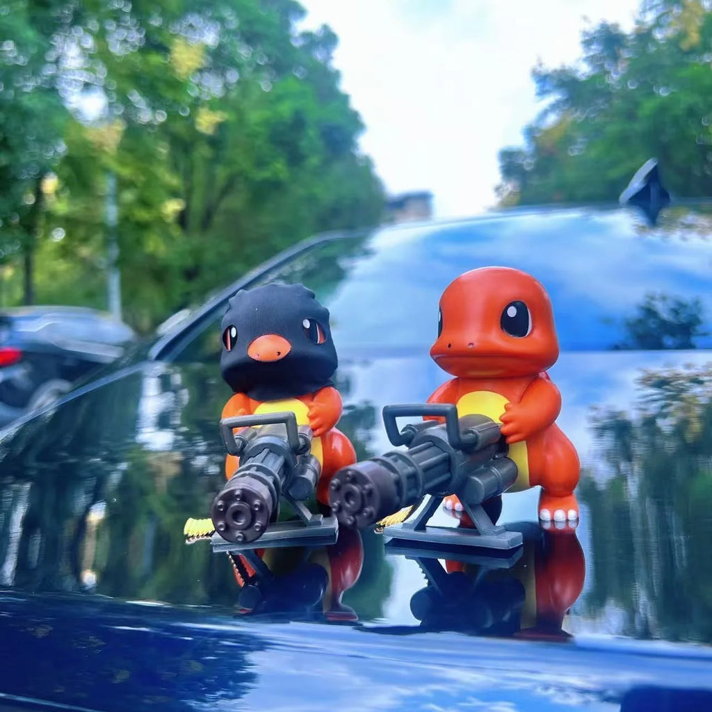 Road Ruffian Gatling Fire Dragon Dashboard Creative Car Decorative Accessories Roof and Rear Car Figurines and Collectibles Oasis Select