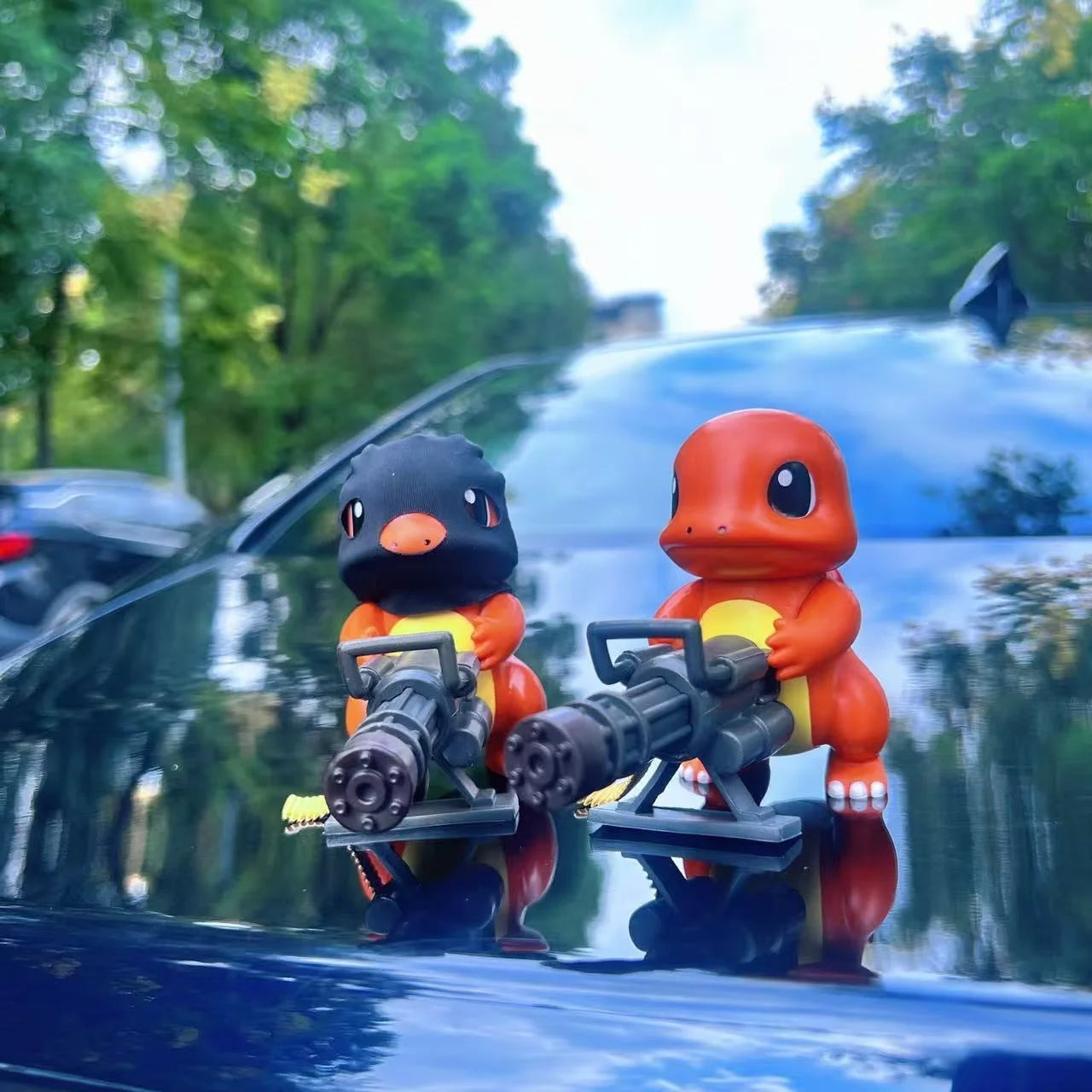 Road Ruffian Gatling Fire Dragon Dashboard Creative Car Decorative Accessories Roof and Rear Car Figurines and Collectibles Oasis Select