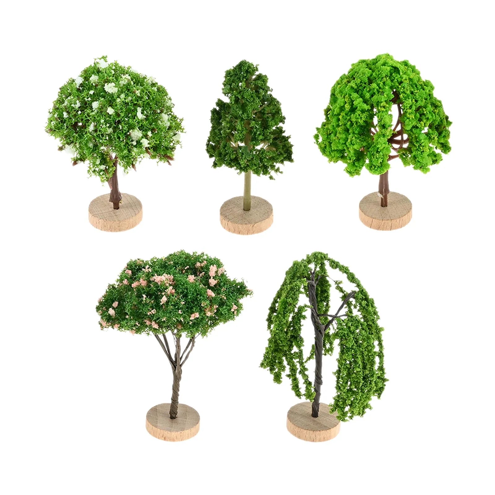 5Pcs Miniature Garden Mini Simulation Landscape Trees Fits for Architectural Model Decoration,scene Layout,DIY Activities Oasis Select