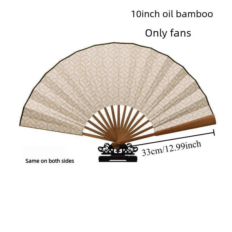 Chinese Style Folding Hand Fan Longmen Inn Chen Lijun Same Style Bamboo Fan Vintage Cosplay Prop for Hanfu Performance & Gift Oasis Select fan
