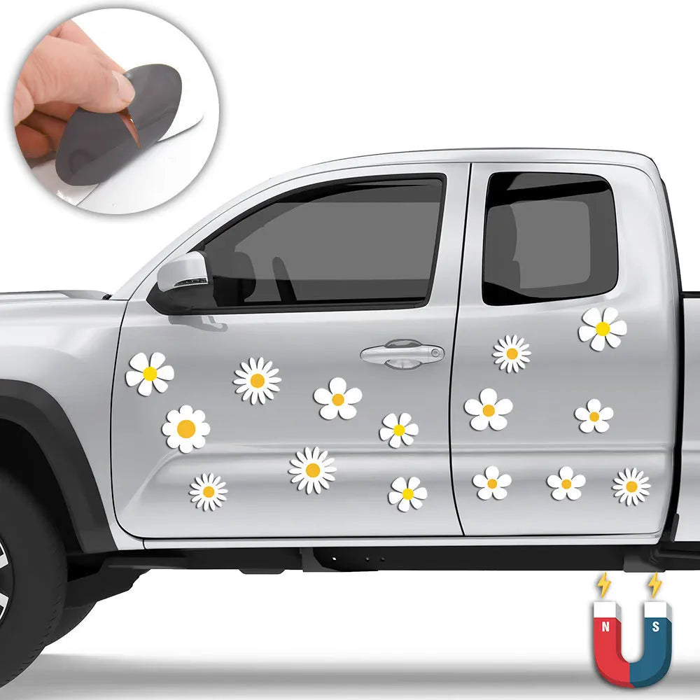 Magnetic Cartoon Sunflower Flower Refrigerator Sticker PVC Self-priming Soft Magnetic Car Decoration Sticker Oasis Select