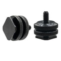 Cold Shoe Dual Nut 1/4" Hot Shoe Mount Adapter for DSLR Cameras