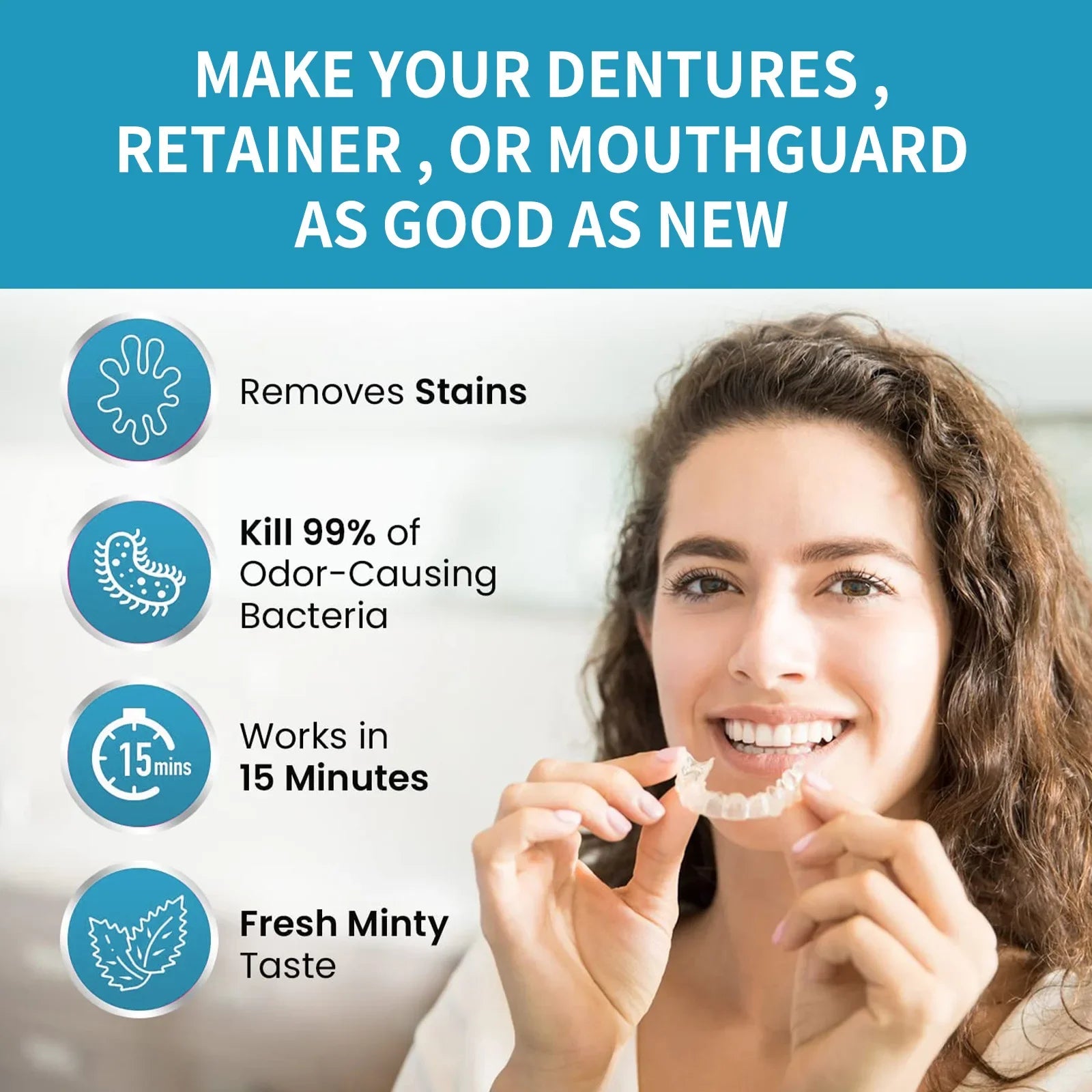 Eelhoe Aligner & Denture Cleaner Foam – Whitening 30ml Denture Cleaner Foam Oasis Select