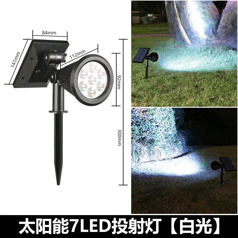 Solar Spotlights Dual Use Tree Light Outdoor Super Bright Landscape Light Garden Garden Villa Decorative Spotlights Lawn Oasis Select new7 LED white light