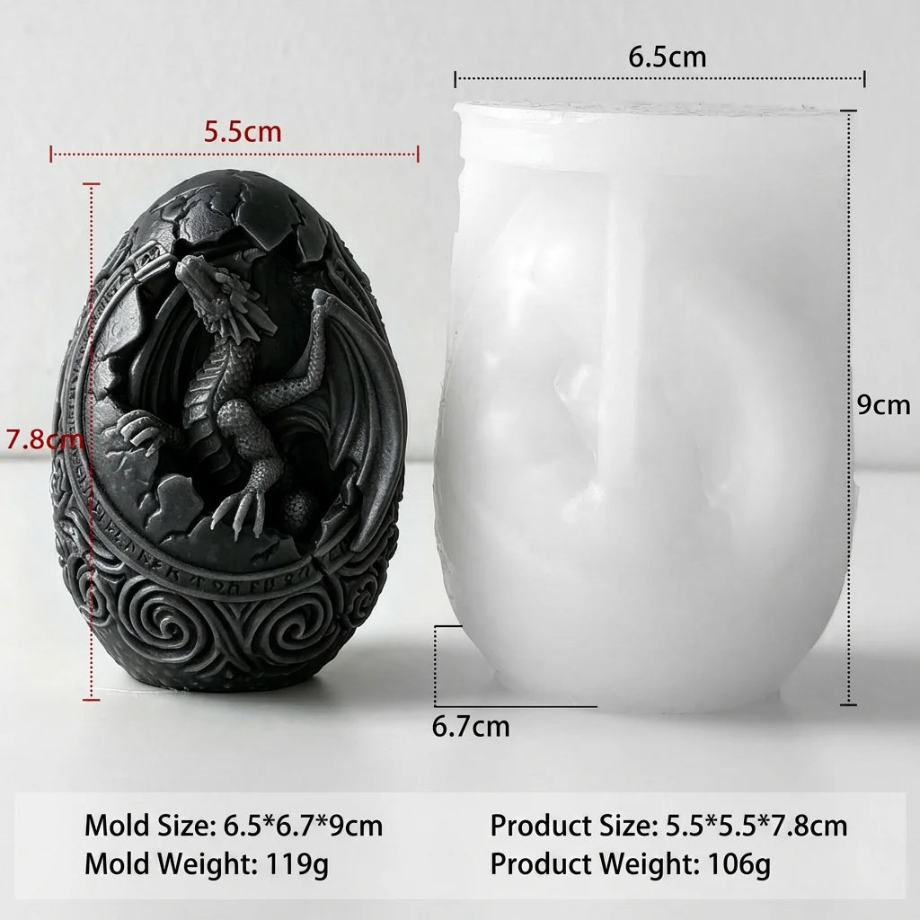 3D Dinosaur Egg Silicone Mold – DIY Candle, Resin & Soap