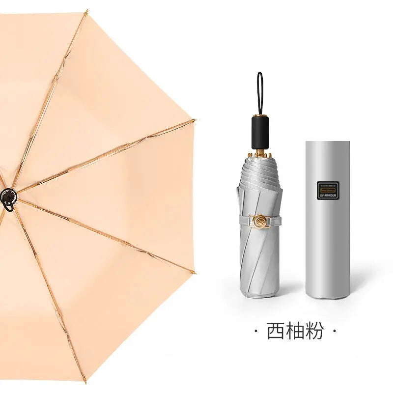 Titanium Silver Double Vinyl Sunshade Umbrella UV Protection Radiation Protection Super Sun Protection Rain Umbrella Oasis Select 7
