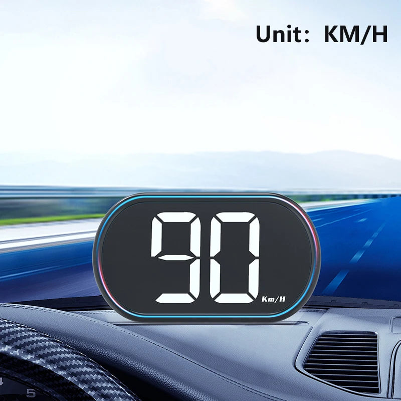 Truck HUD Digital Speedometer Display Safe Driving Assistant LED Car Speed Gauge Oasis Select White