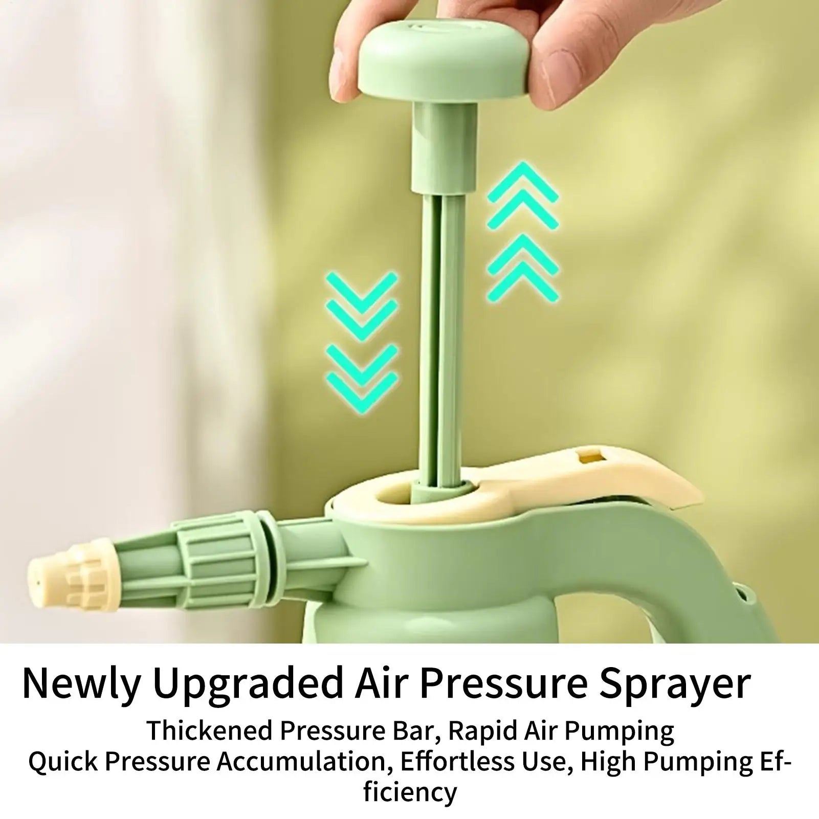 Watering Spray Adjustable Spray Bottle 1.5L Pump Pressure Leak-Proof Handheld Plastic Watering Can for Home Garden Plants Clean Oasis Select