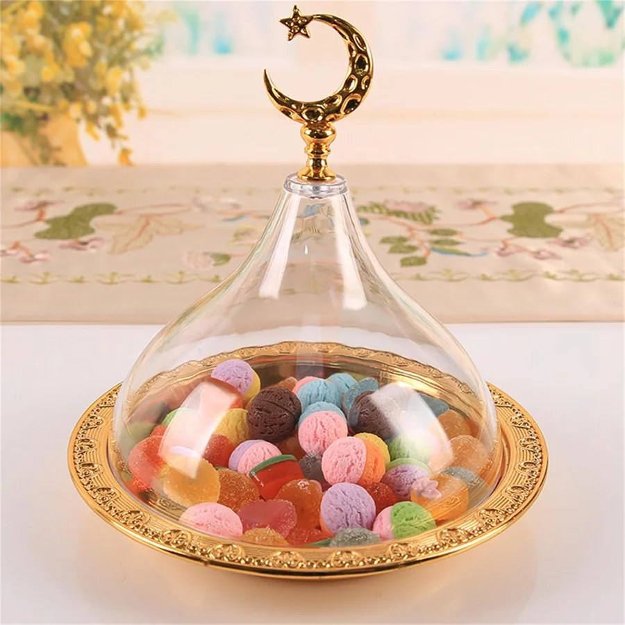 Luxury Cake Stand Round Cookie Tray Food Serving Plate Dish Platter Holder Cheese Dish for Home Kitchenware Oasis Select Gold