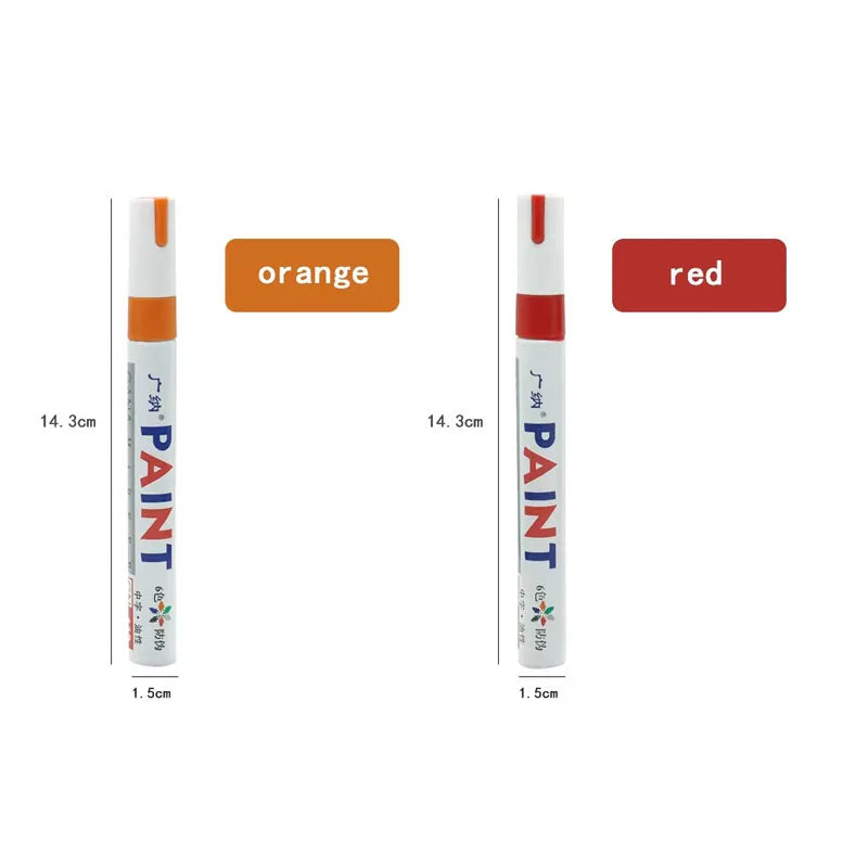 1/2pcs Oily Painting Pen Waterproof Permanent Graffiti Touch Up Tyre Marker Auto Rubber Tire Tread Mark Pen For Bike Cars Metal Oasis Select 2pcs mix 4