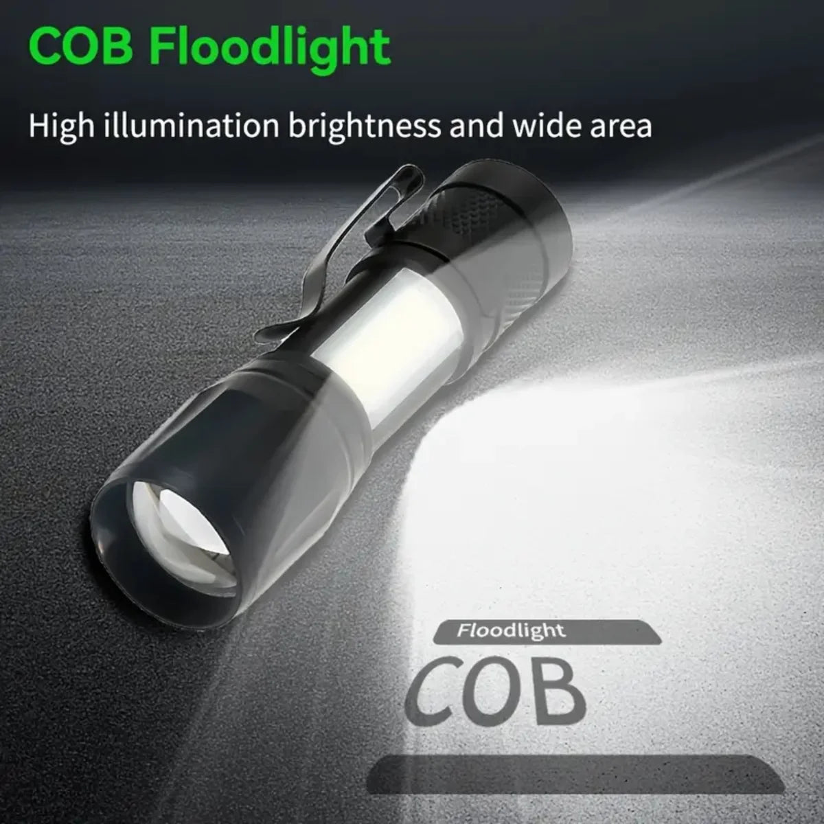 Super Bright LED Mini Tactical Flashlight COB+XPE Zoom Torch USB Rechargeable Outdoor Camping Waterproof Lantern with Pen Clip Oasis Select